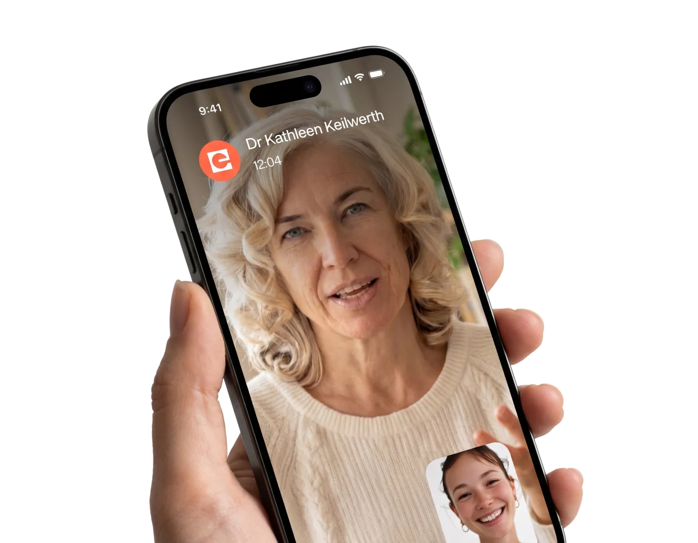 Videosprechstunde mit einer Ärztin auf dem Smartphone